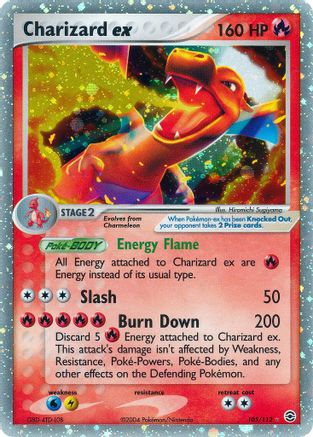 heavily played Charizard ex (105)/112 Ultra Rare Holofoil (Cabinet-HP)