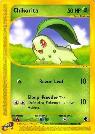 Chikorita (100) (100)/165 Common Reverse Holofoil