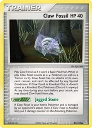 Claw Fossil (91)/110 Common Reverse Holofoil