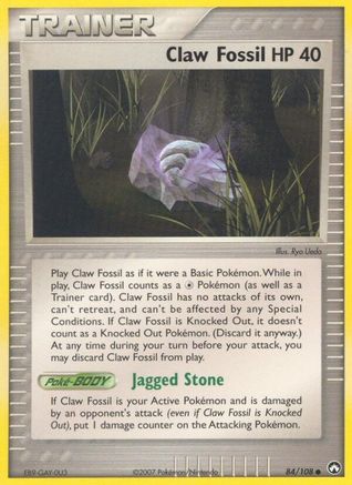 Claw Fossil (84)/108 Common Reverse Holofoil