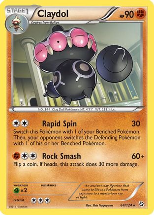 Claydol (64)/124 Rare Reverse Holofoil