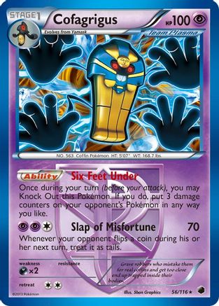Cofagrigus (Team Plasma) (56) (56)/116 Holo Rare Reverse Holofoil