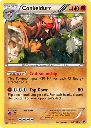 Conkeldurr (64) (64)/101 Holo Rare Holofoil