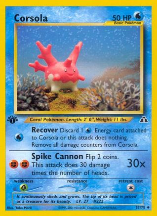 Corsola (37)/75 Uncommon 1st Edition