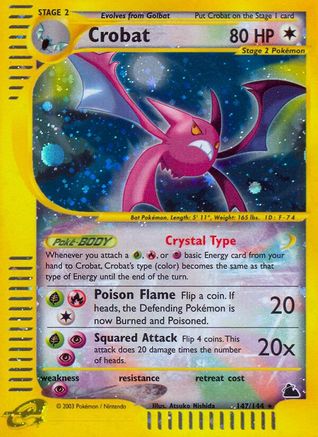 Crobat (147) (147)/144 Secret Rare Reverse Holofoil