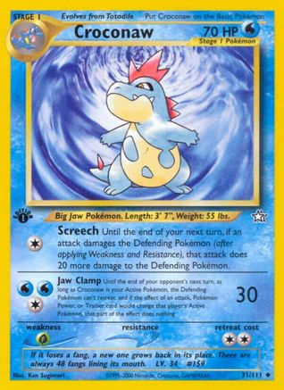 Croconaw (31) (31)/111 Uncommon 1st Edition