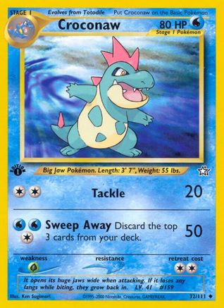 Croconaw (32) (32)/111 Uncommon 1st Edition