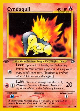 Cyndaquil (56) (56)/111 Common 1st Edition