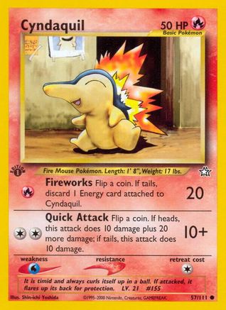 Cyndaquil (57) (57)/111 Common 1st Edition