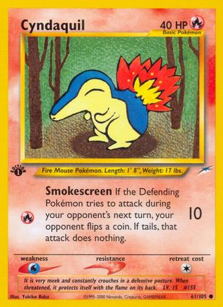 Cyndaquil (61)/105 Common 1st Edition