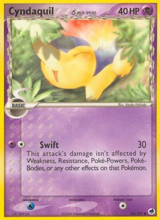 Cyndaquil (Delta Species) (45)/101 Common Reverse Holofoil