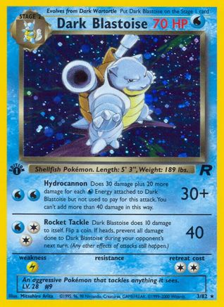 Dark Blastoise (3) (3)/82 Holo Rare 1st Edition Holofoil