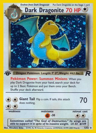 Dark Dragonite (5) (5)/82 Holo Rare 1st Edition Holofoil