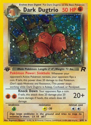 Dark Dugtrio 6/82 1st Edition Holofoil (Cabinet-LP)