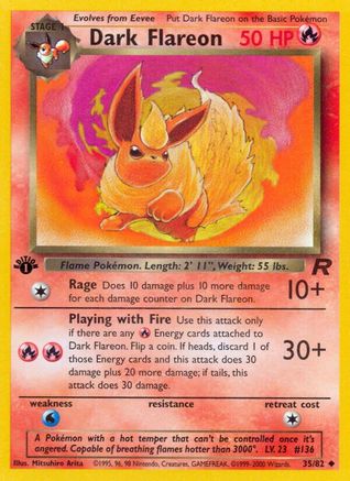 Dark Flareon (35)/82 Uncommon 1st Edition