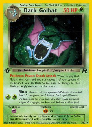 Dark Golbat (7) (7)/82 Holo Rare 1st Edition Holofoil