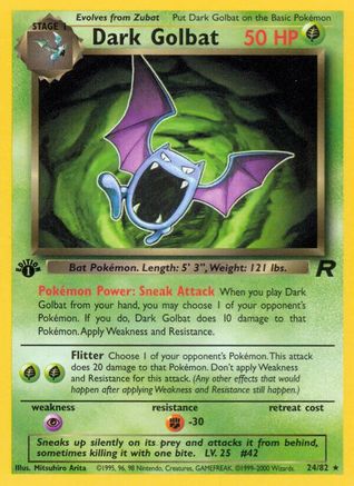 Dark Golbat (24) (24)/82 Rare 1st Edition
