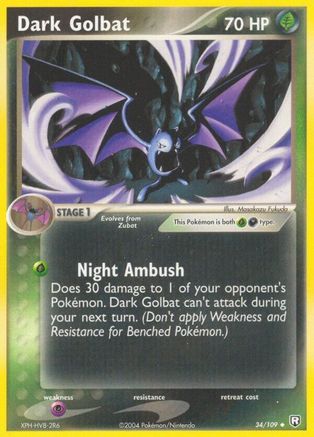 Dark Golbat (34)/109 Uncommon Reverse Holofoil