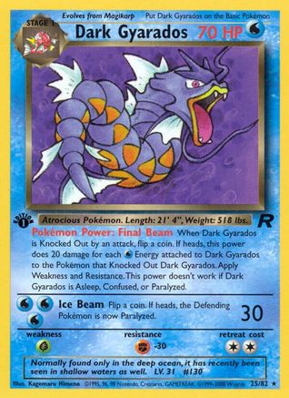 Dark Gyarados (25) (25)/82 Rare 1st Edition