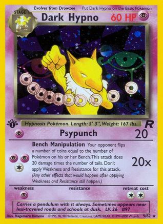 Dark Hypno (9) (9)/82 Holo Rare 1st Edition Holofoil