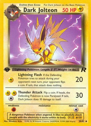 Dark Jolteon (38)/82 Uncommon 1st Edition