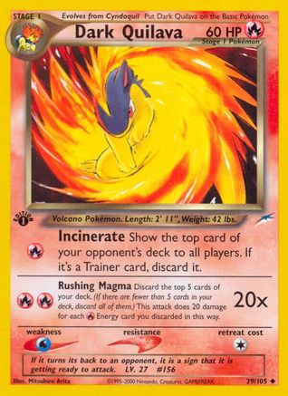 Dark Quilava (39)/105 Uncommon 1st Edition