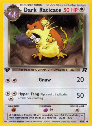 Dark Raticate (51)/82 Common 1st Edition