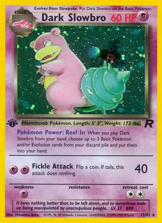 Dark Slowbro (12) (12)/82 Holo Rare 1st Edition Holofoil