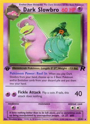 Dark Slowbro (29) (29)/82 Rare 1st Edition