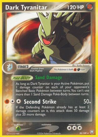 Dark Tyranitar - 020/109 (20)/109 Rare Reverse Holofoil