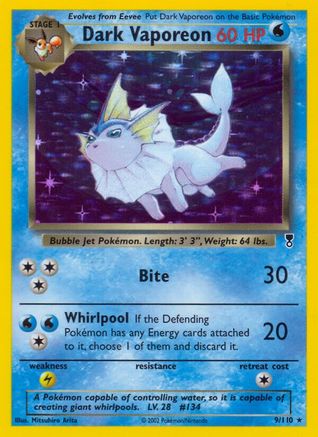 Dark Vaporeon (9)/110 Holo Rare Reverse Holofoil