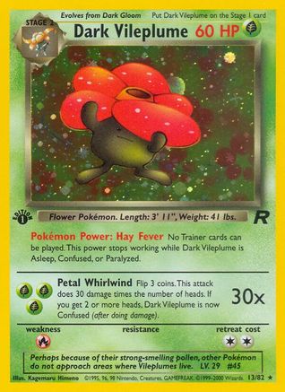 Dark Vileplume (13) (13)/82 Holo Rare 1st Edition Holofoil