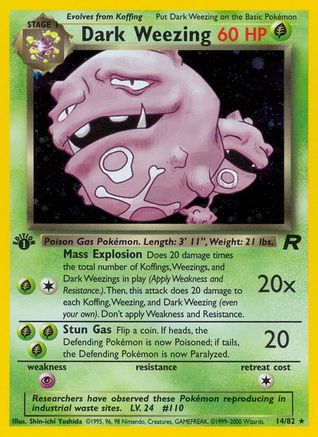 Dark Weezing (14) (14)/82 Holo Rare 1st Edition Holofoil