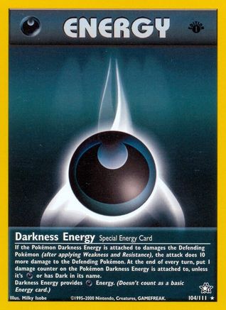 Darkness Energy (104)/111 Rare 1st Edition