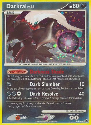Darkrai (3)/100 Holo Rare Reverse Holofoil