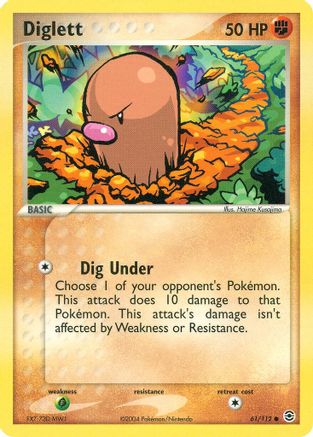 Diglett (61)/112 Common Reverse Holofoil