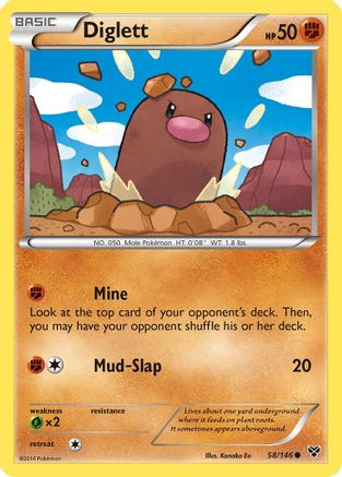 Diglett (58)/146 Common Reverse Holofoil