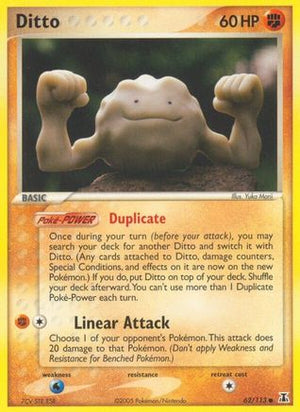 Moderately Played Ditto (Geodude) (62)/113 Common Reverse Holofoil (Cabinet-MP)