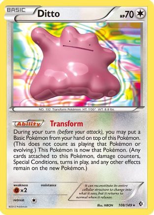 Ditto (108)/149 Holo Rare Reverse Holofoil