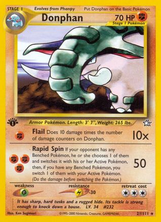 Donphan (21)/111 Rare 1st Edition