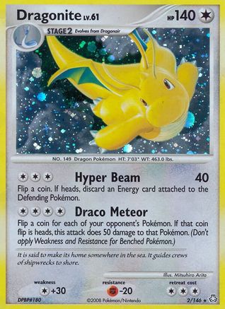 Dragonite lightly played (2)/146 Holofoil (Cabinet-LP)