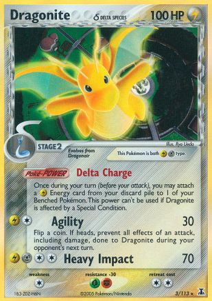 Dragonite (Delta Species) (3)/113 Holo Rare Holofoil