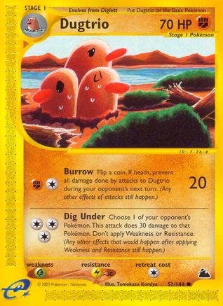 Dugtrio (52)/144 Common Reverse Holofoil