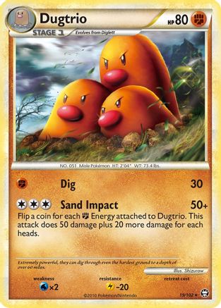 Dugtrio (19)/102 Rare Reverse Holofoil