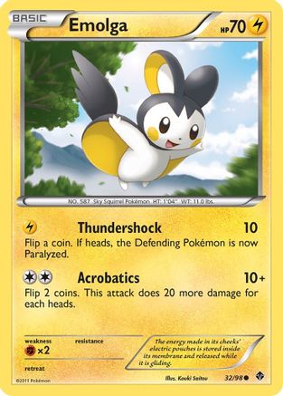 Emolga (32)/98 Common Reverse Holofoil