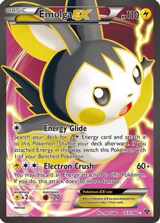 Emolga EX (143 Full Art) (143)/146 Ultra Rare Holofoil