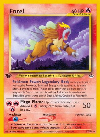 Entei (17) (17)/64 Rare 1st Edition