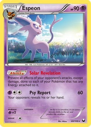 Espeon (48)/108 Rare Reverse Holofoil