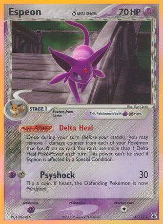 Espeon (Delta Species) (4)/113 Holo Rare Reverse Holofoil