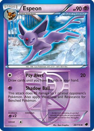 Espeon (Team Plasma) (48)/116 Uncommon Reverse Holofoil